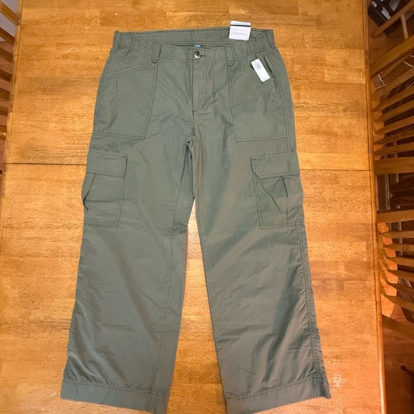 Old Navy Pants - Old Navy Women's Olive Wide Leg Cargo Pants L
